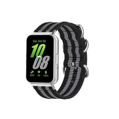 Samsung Fit3 SM-R390 Nylon lærredsbånd Sort+grå