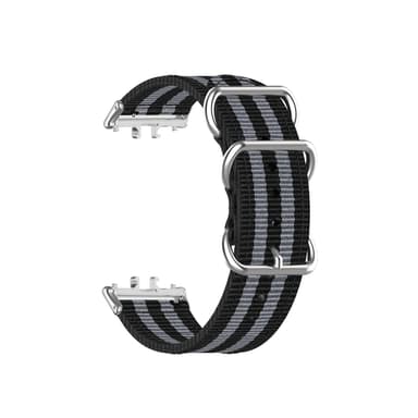 Samsung Fit3 SM-R390 Nylon lærredsbånd Sort+grå
