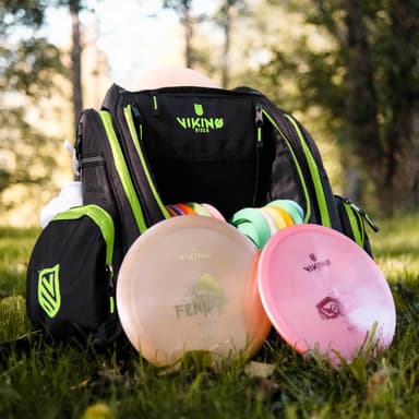 Viking Discs Rucksack Pro Disc golf rygsæk, Sort/Lime