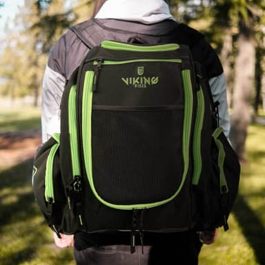 Viking Discs Rucksack Pro Disc golf rygsæk, Sort/Lime