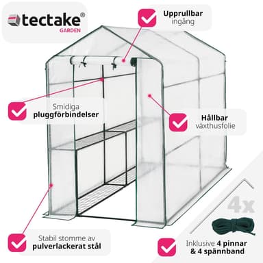 Drivhus med presenning, 3,6 m³ - hvid