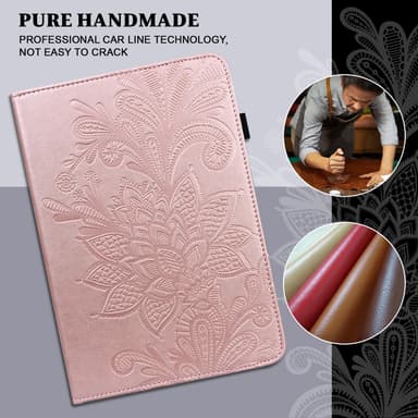 SKALO iPad 10.2 Mandala Flip Cover - Rosa guld
