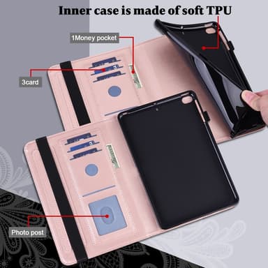SKALO iPad 10.2 Mandala Flip Cover - Rosa guld