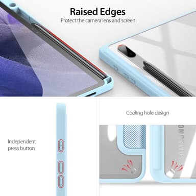 DUX DUCIS Samsung Tab S7+/S7 FE/S8+ TOBY Series Trifold Flip Cover - Turkis
