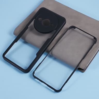 SKALO Xiaomi Redmi A3 Stødsikker Clear Hybrid Cover + Skaermbeskyttelse - Sort