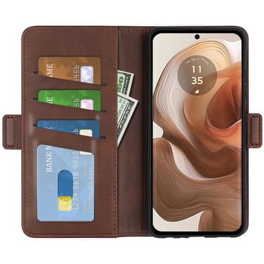 SKALO Motorola Edge 50 Ultra Premium Cut Flip Cover - Brun