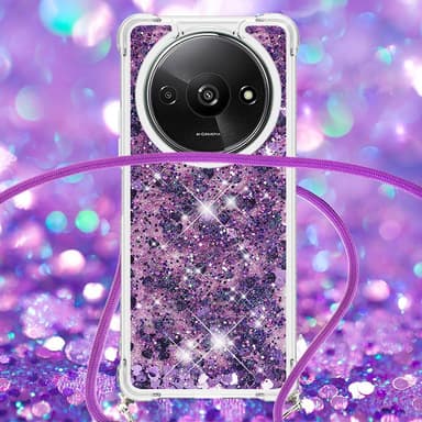 SKALO Xiaomi Redmi A3 Kvicksand Glitter Mobile Collar - Lilla