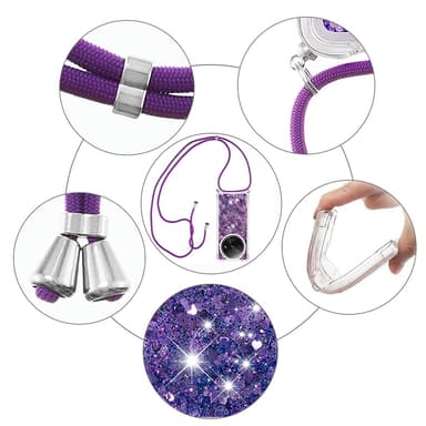 SKALO Xiaomi Redmi A3 Kvicksand Glitter Mobile Collar - Lilla