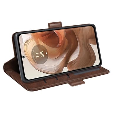 SKALO Motorola Edge 50 Ultra Premium Cut Flip Cover - Brun