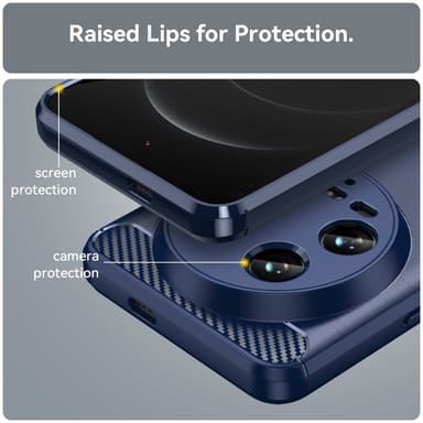SKALO Xiaomi 14 Ultra 5G Armor Carbon Stødsikker TPU-cover - Blå