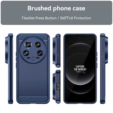 SKALO Xiaomi 14 Ultra 5G Armor Carbon Stødsikker TPU-cover - Blå