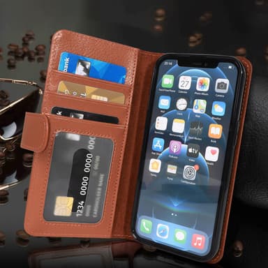 iPhone 13 PRO MAX Pungetui Cover (Brun)