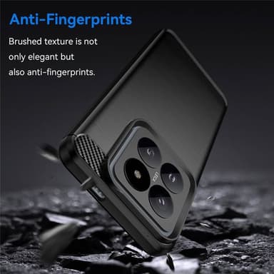 Børstet silikone cover Xiaomi 14 Pro - Sort