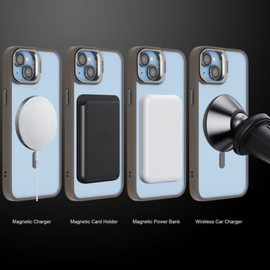 iPhone 14 PLUS Cover Case Etui kompatibel MagSafe (Grå)