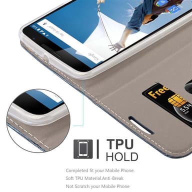 Motorola Google NEXUS 6 Pungetui Cover Case (Blå)