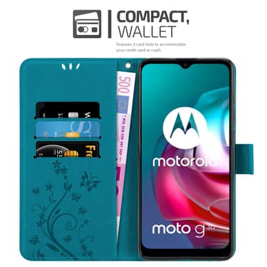 Motorola MOTO G10 / G30 Pungetui Cover Case (Blå)