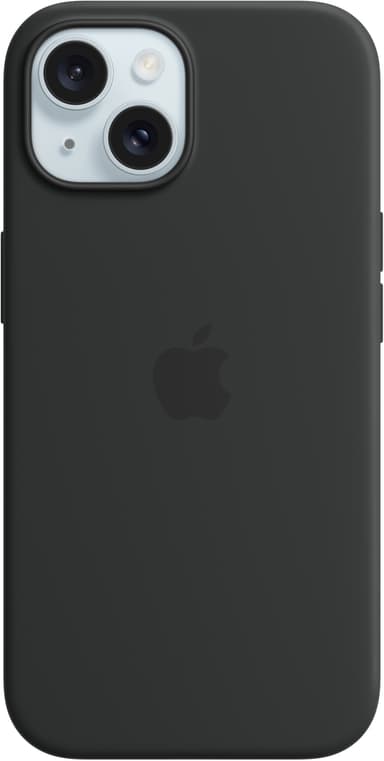 iPhone 15 silikoneetui med MagSafe (sort)
