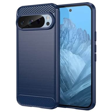 Børstet silikone cover Google Pixel 9 Pro - Blå