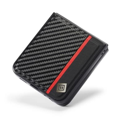 SKALO Samsung Z Flip6 LC.IMEEKE Carbon Fiber PU Leather Cover - Sort