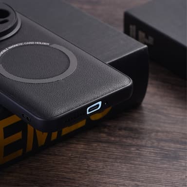 SKALO Xiaomi 14 Ultra 5G PU læder hybrid magnetisk ring Cover - Sort