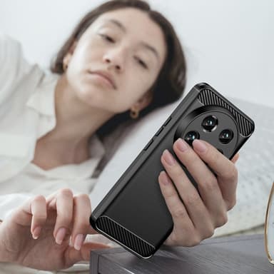 SKALO Xiaomi 14 Ultra 5G Armor Carbon Stødsikker TPU-cover - Sort