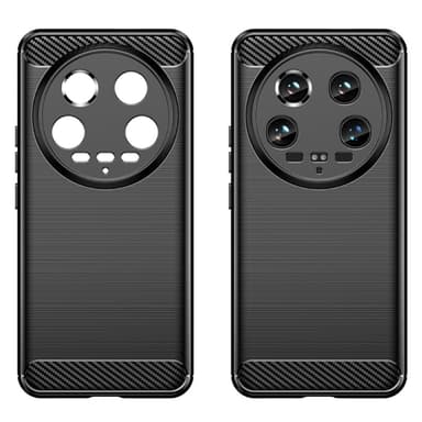 SKALO Xiaomi 14 Ultra 5G Armor Carbon Stødsikker TPU-cover - Sort