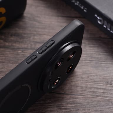 SKALO Xiaomi 14 Ultra 5G PU læder hybrid magnetisk ring Cover - Sort
