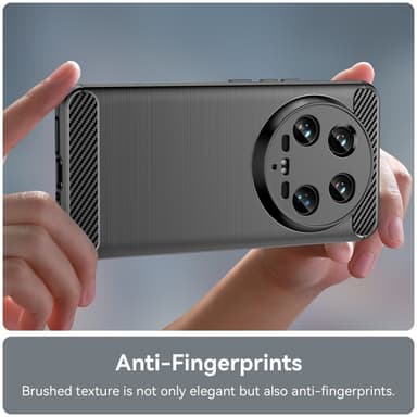 SKALO Xiaomi 14 Ultra 5G Armor Carbon Stødsikker TPU-cover - Sort