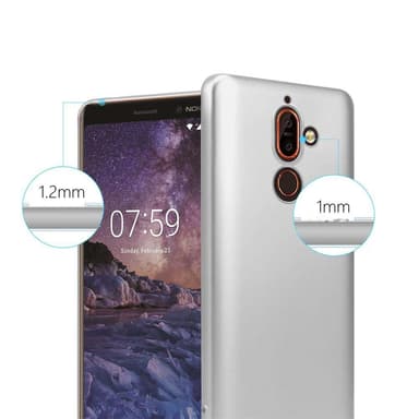 Nokia 7 PLUS Cover Etui Case (Sølv)