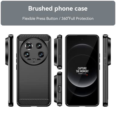 SKALO Xiaomi 14 Ultra 5G Armor Carbon Stødsikker TPU-cover - Sort