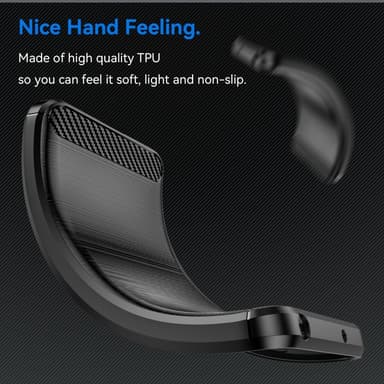 SKALO Xiaomi 14 Ultra 5G Armor Carbon Stødsikker TPU-cover - Sort