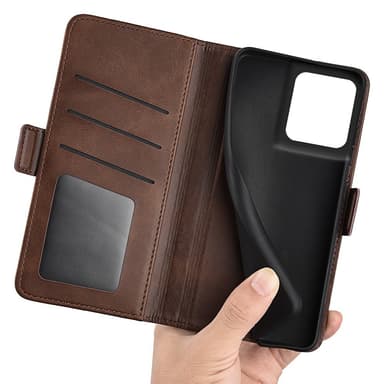 SKALO Motorola Edge 50 Ultra Premium Cut Flip Cover - Brun
