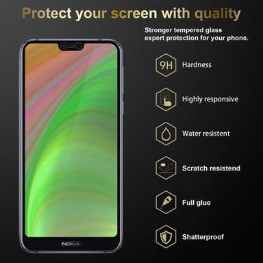 Nokia 7.1 3x Skærmbeskytter Beskyttelsesglas