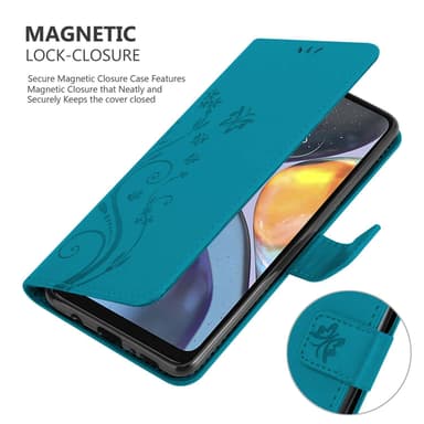 Motorola MOTO G22 Pungetui Cover Case (Blå)