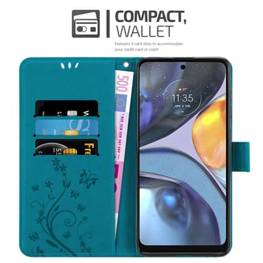 Motorola MOTO G22 Pungetui Cover Case (Blå)