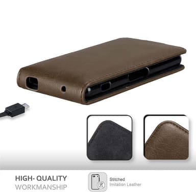 Sony Xperia Z3 COMPACT Pungetui Flip Cover (Brun)