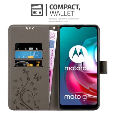 Motorola MOTO G10 / G30 Pungetui Cover Case (Grå)