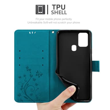 Samsung Galaxy A21s Pungetui Cover Case (Blå)