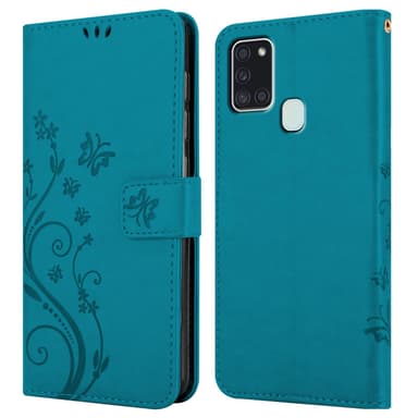 Samsung Galaxy A21s Pungetui Cover Case (Blå)