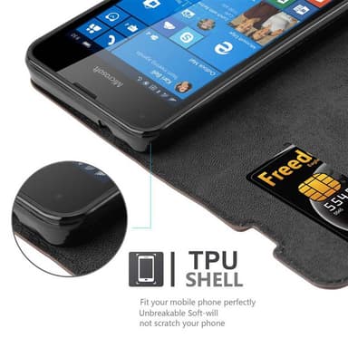 Nokia Lumia 550 Cover Etui Case (Brun)