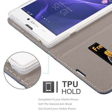 Sony Xperia T3 Pungetui Cover Case (Blå)