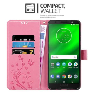 Motorola MOTO G6 PLUS Pungetui Cover Case (Lyserød)