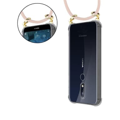 Nokia 7.1 Etui Cover Kæde (Lyserød)