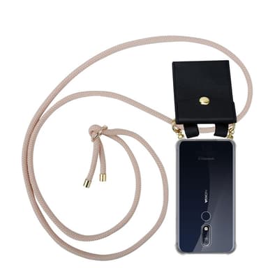 Nokia 7.1 Etui Cover Kæde (Lyserød)