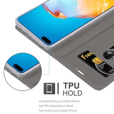 Huawei P40 Pungetui Cover Case (Grå)