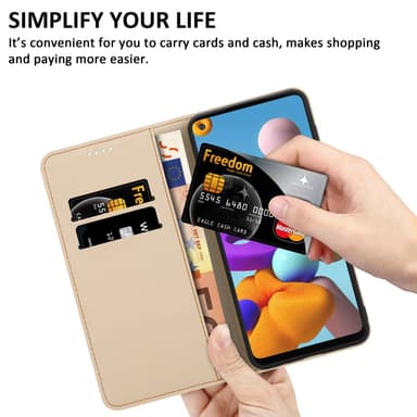 Samsung Galaxy A21s Pungetui Cover Case (Blå)