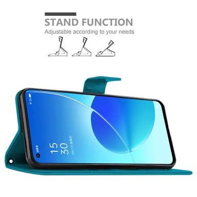 Oppo Reno6 5G Pungetui Cover Case (Blå)