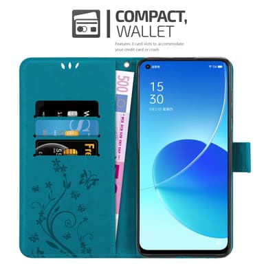 Oppo Reno6 5G Pungetui Cover Case (Blå)