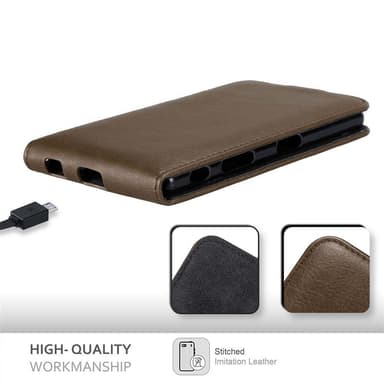 Sony Xperia Z5 Pungetui Flip Cover (Brun)