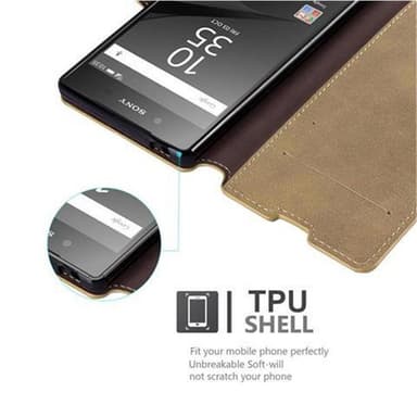 Sony Xperia Z5 Pungetui Cover Case (Brun)